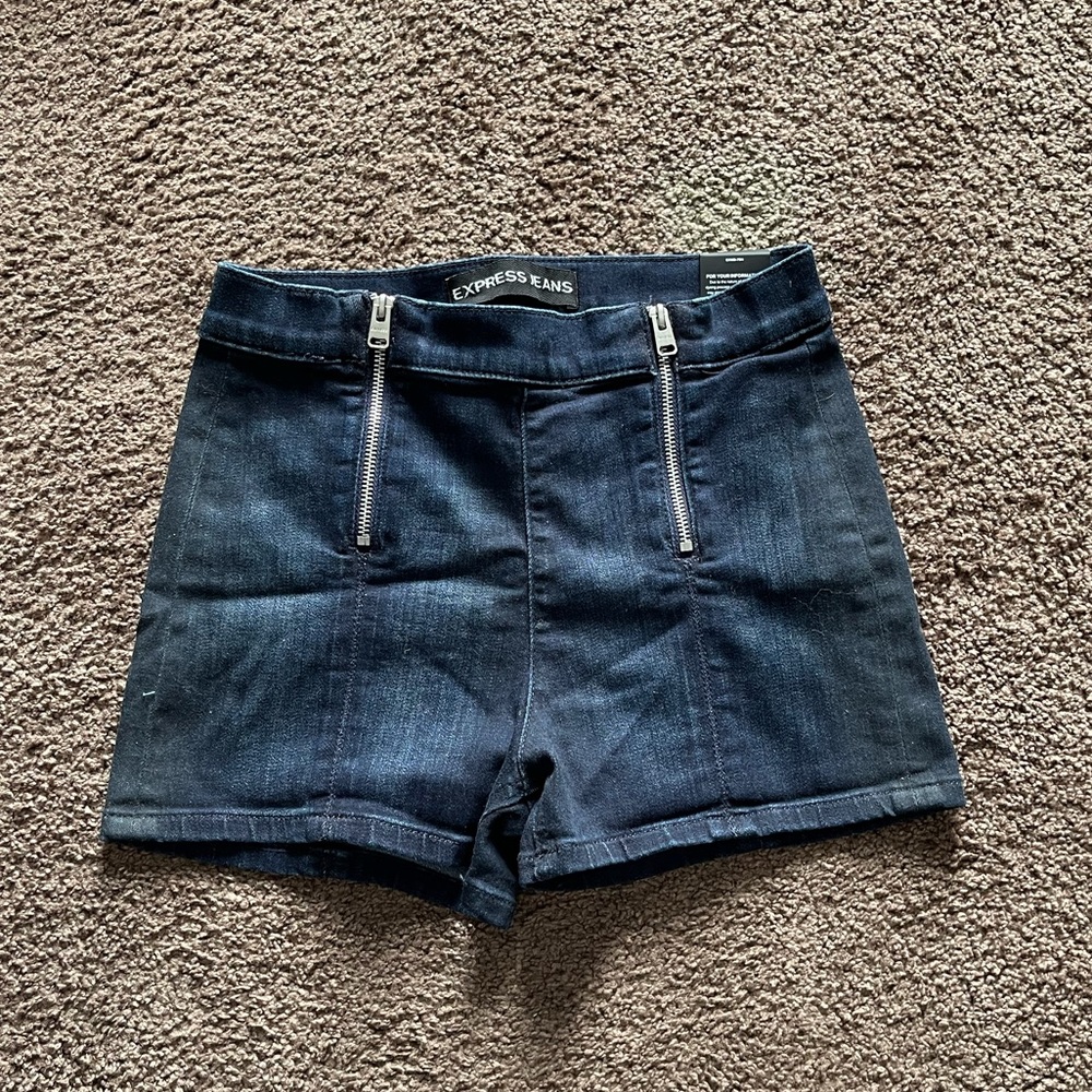 Dark Wash High Rise Shorts